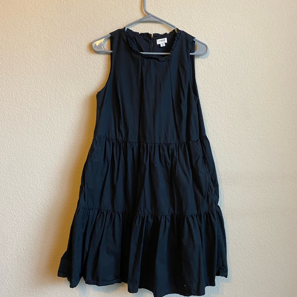 J. Crew Black Sleeveless Tiered Dress